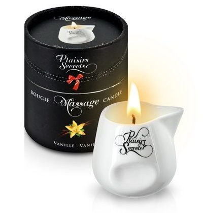 Массажная свеча с ароматом ванили Bougie Massage Gourmande Vanille - 80 мл. - Plaisir Secret - купить с доставкой в Северске