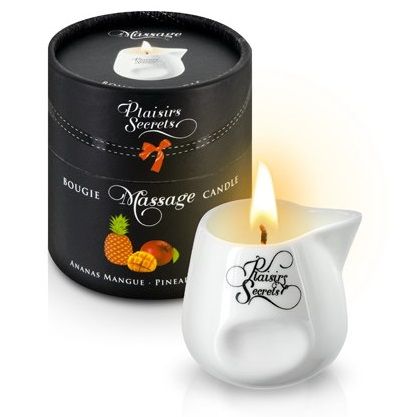 Массажная свеча с ароматом манго и ананаса Bougie de Massage Ananas Mangue - 80 мл. - Plaisir Secret - купить с доставкой в Северске