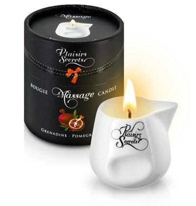 Массажная свеча с ароматом граната Bougie de Massage Gourmande Grenadine - 80 мл. - Plaisir Secret - купить с доставкой в Северске