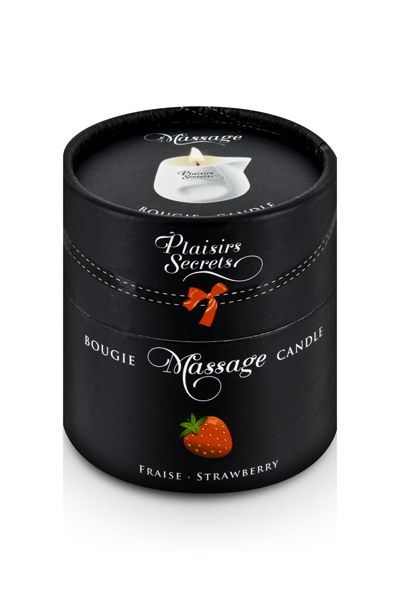 Массажная свеча с ароматом клубники Bougie de Massage Gourmande Fraise - 80 мл. - Plaisir Secret - купить с доставкой в Северске