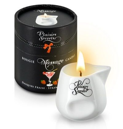 Массажная свеча с ароматом клубничного дайкири Bougie de Massage Daikiri Fraise - 80 мл. - Plaisir Secret - купить с доставкой в Северске