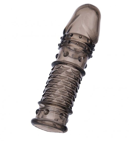 Дымчатая закрытая насадка ToyFa XLover с чешуйками и пупырышками - 13,5 см. - ToyFa - в Северске купить с доставкой