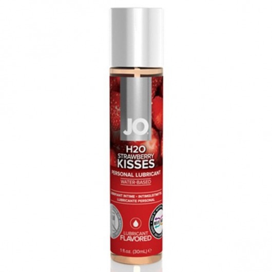Смазка с ароматом клубники JO Flavored Strawberry Kiss - 30 мл. - System JO - купить с доставкой в Северске