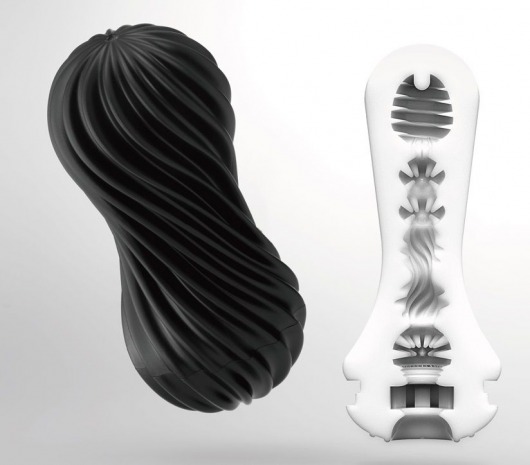 Мастурбатор FLEX Rocky Black с плотным рельефом - Tenga - в Северске купить с доставкой
