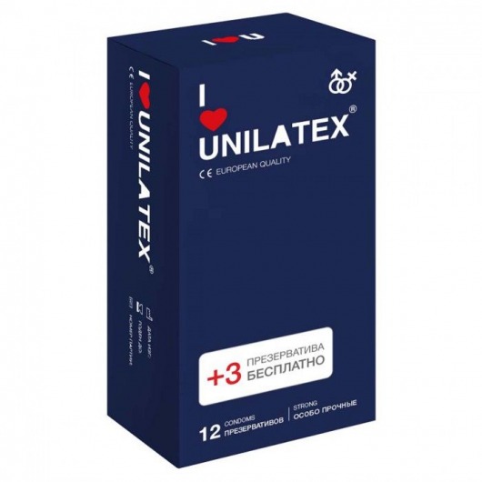 Ультрапрочные презервативы Unilatex Extra Strong - 12 шт. + 3 шт. в подарок - Unilatex - купить с доставкой в Северске