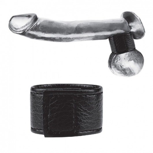 Чёрная утяжка на мошонку 1  Velcro Ball Stretcher - BlueLine - купить с доставкой в Северске