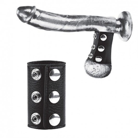Чёрная утяжка на кнопках 100% PVC STRAP WITH METAL SNAP - BlueLine - купить с доставкой в Северске