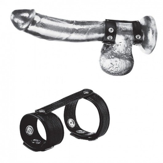 Утяжка на пенис с клёпками Duo Snap Cock And Ball Ring - BlueLine - купить с доставкой в Северске