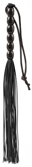 Чёрная мини-плеть из резины Rubber Mini Whip - 22 см. - Blush Novelties - купить с доставкой в Северске