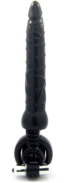 Черная вибронасадка с анальным стимулятором - ToyFa - в Северске купить с доставкой