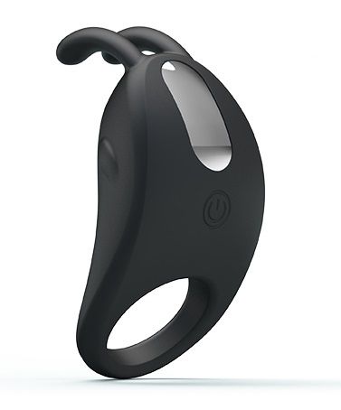 Чёрное эрекционное кольцо с вибрацией Rabbit Vibrator - Baile - в Северске купить с доставкой