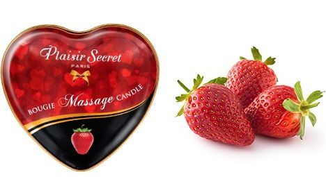 Массажная свеча с ароматом клубники Bougie Massage Candle - 35 мл. - Plaisir Secret - купить с доставкой в Северске