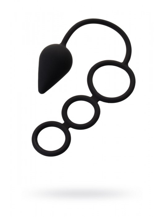 Тройное эрекционное кольцо с анальным хвостом Drop M-size - Erotist Adult Toys - в Северске купить с доставкой