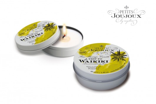 Массажная свеча Petits Joujoux Waikiki Beach с ароматом кокоса и ананаса - 33 гр. - MyStim - купить с доставкой в Северске
