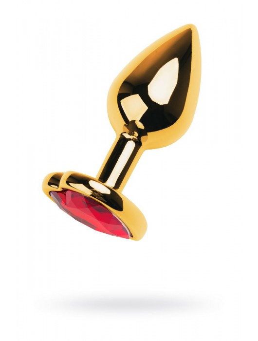 Золотистая анальная пробка с кристаллом-сердцем - 7,5 см. - ToyFa - купить с доставкой в Северске