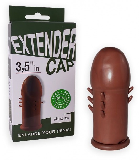 Коричневый латексный удлинитель пениса 3.5 in с шипиками - Sitabella - в Северске купить с доставкой