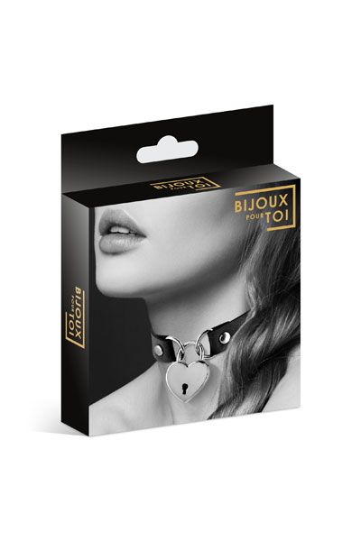 Черный чокер с замком в форме сердца - Bijoux Pour Toi - купить с доставкой в Северске