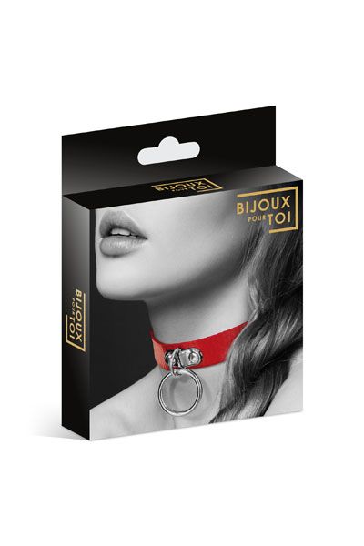 Красный узенький чокер с кольцом - Bijoux Pour Toi - купить с доставкой в Северске