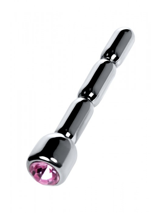 Серебристый уретральный плаг со стразом - 7 см. - ToyFa - купить с доставкой в Северске