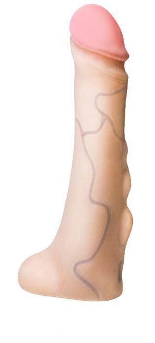 Реалистичная насадка с мошонкой REAL Standard - 18 см. - LOVETOY (А-Полимер) - купить с доставкой в Северске