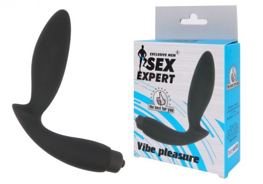 Чёрный вибростимулятор простаты Sex Expert Vibe Pleasure - Sex Expert - в Северске купить с доставкой