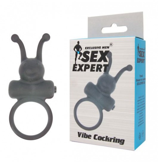 Чёрное эрекционное кольцо в форме букашки с вибрацией - Sex Expert - в Северске купить с доставкой
