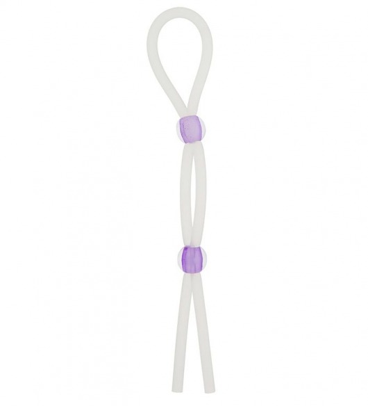 Прозрачное эрекционное кольцо-лассо SILICONE LASSO COCK RING DUAL BEADS - NMC - в Северске купить с доставкой
