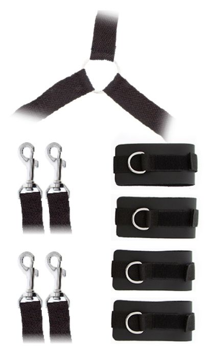 Комплект наручников и поножей LUXURIOUS BED RESTRAINT CUFF SET - Blush Novelties - купить с доставкой в Северске