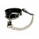 Черный ошейник с поводком из эко-кожи - БДСМ Арсенал - купить с доставкой в Северске